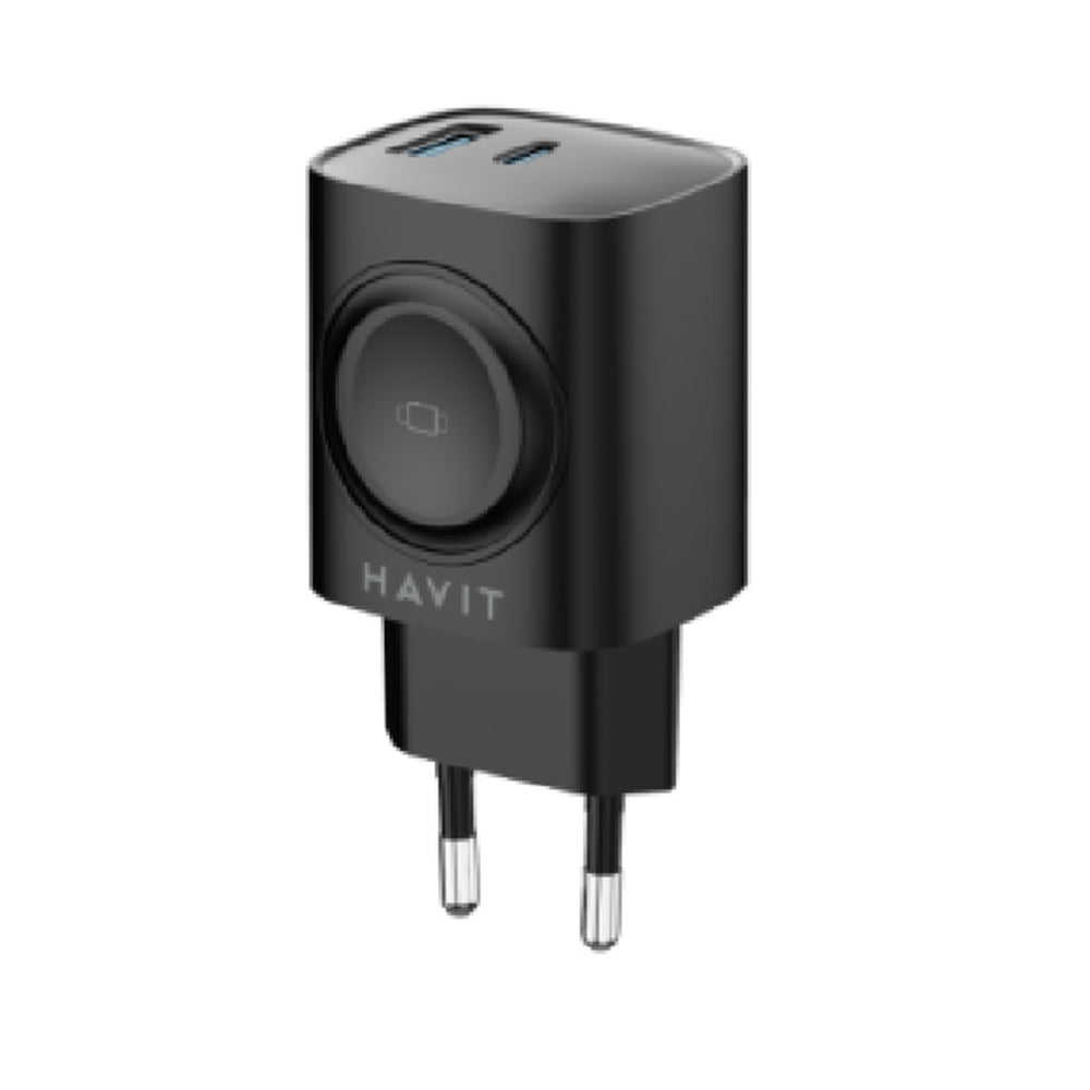 Caricabatterie Rete HAVIT UC132 2in1, 22W, 3A, 1 x USB-A - 1 x USB-C, Nero