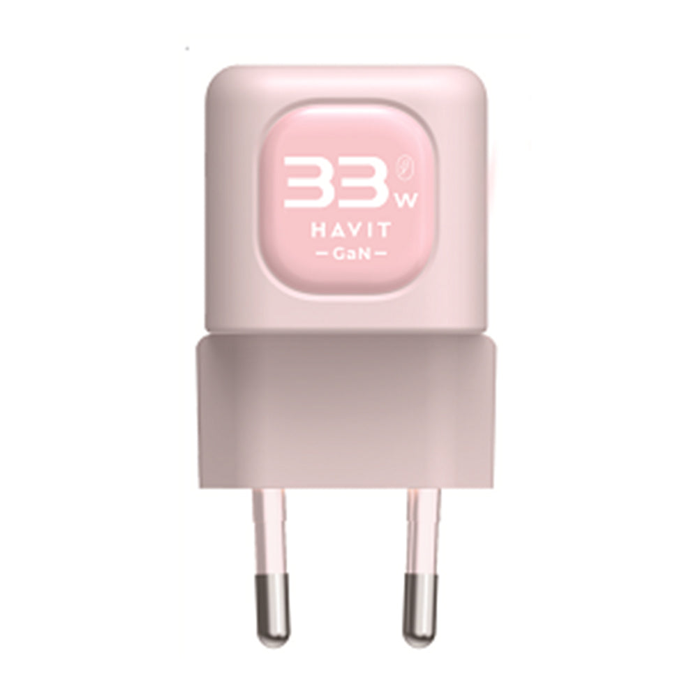 Caricabatterie Rete HAVIT UC230, 33W, 3A, 1 x USB-A - 1 x USB-C, Rosa