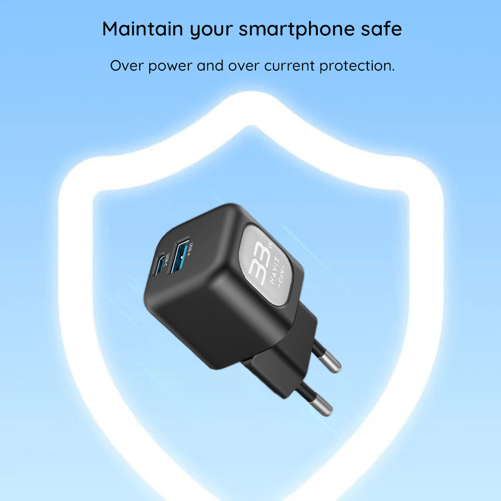 Caricabatterie Rete HAVIT UC230, 33W, 3A, 1 x USB-A - 1 x USB-C, Rosa