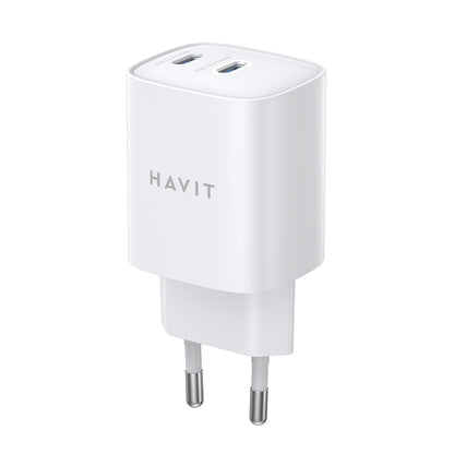 Caricabatterie Retea HAVIT UC45W, 45W, 3A, 2 x USB-C, Bianco