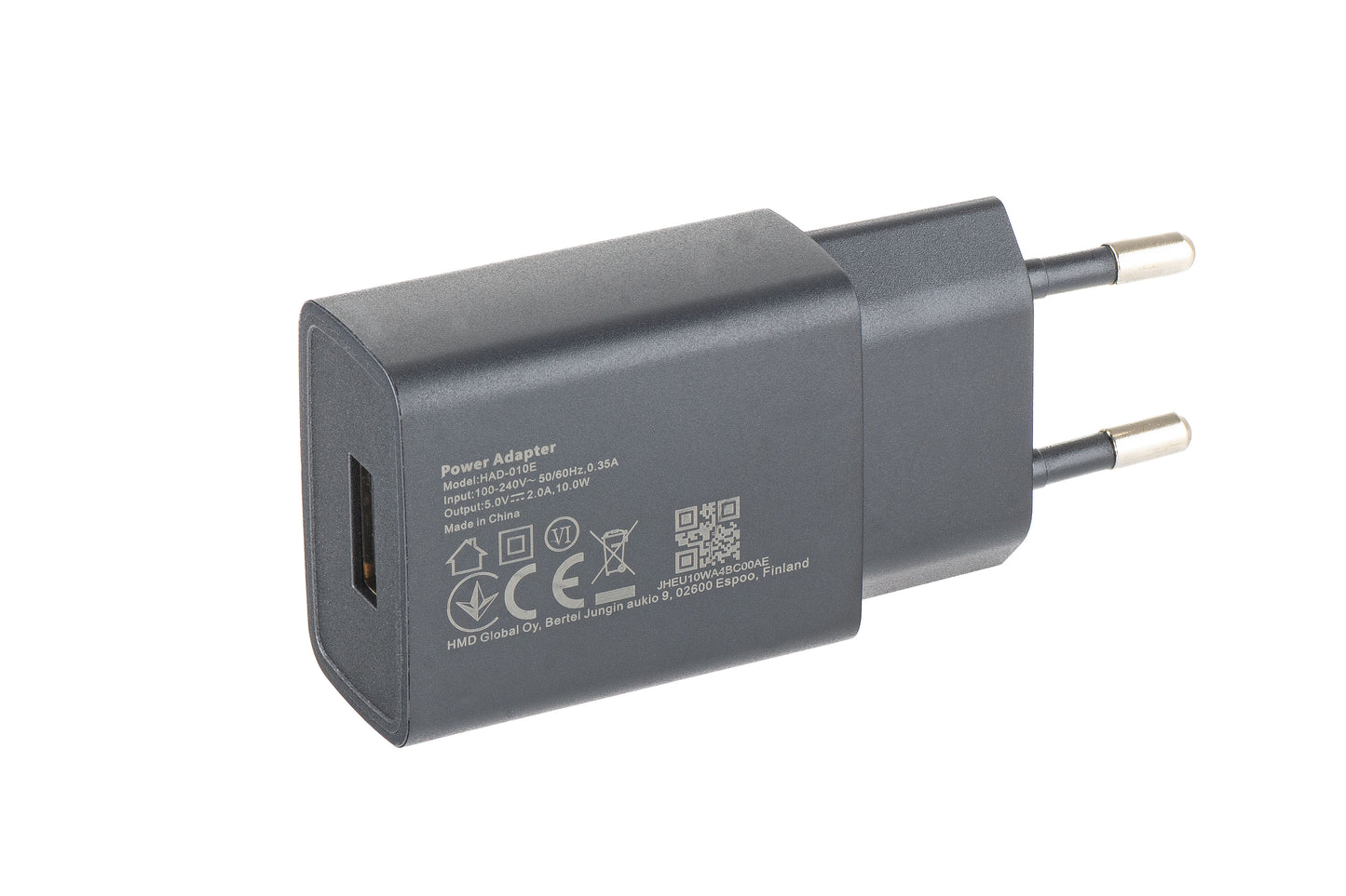 Caricabatterie Rete HMD, 10W, 2A, 1 x USB-A, Nero H601000618SH0