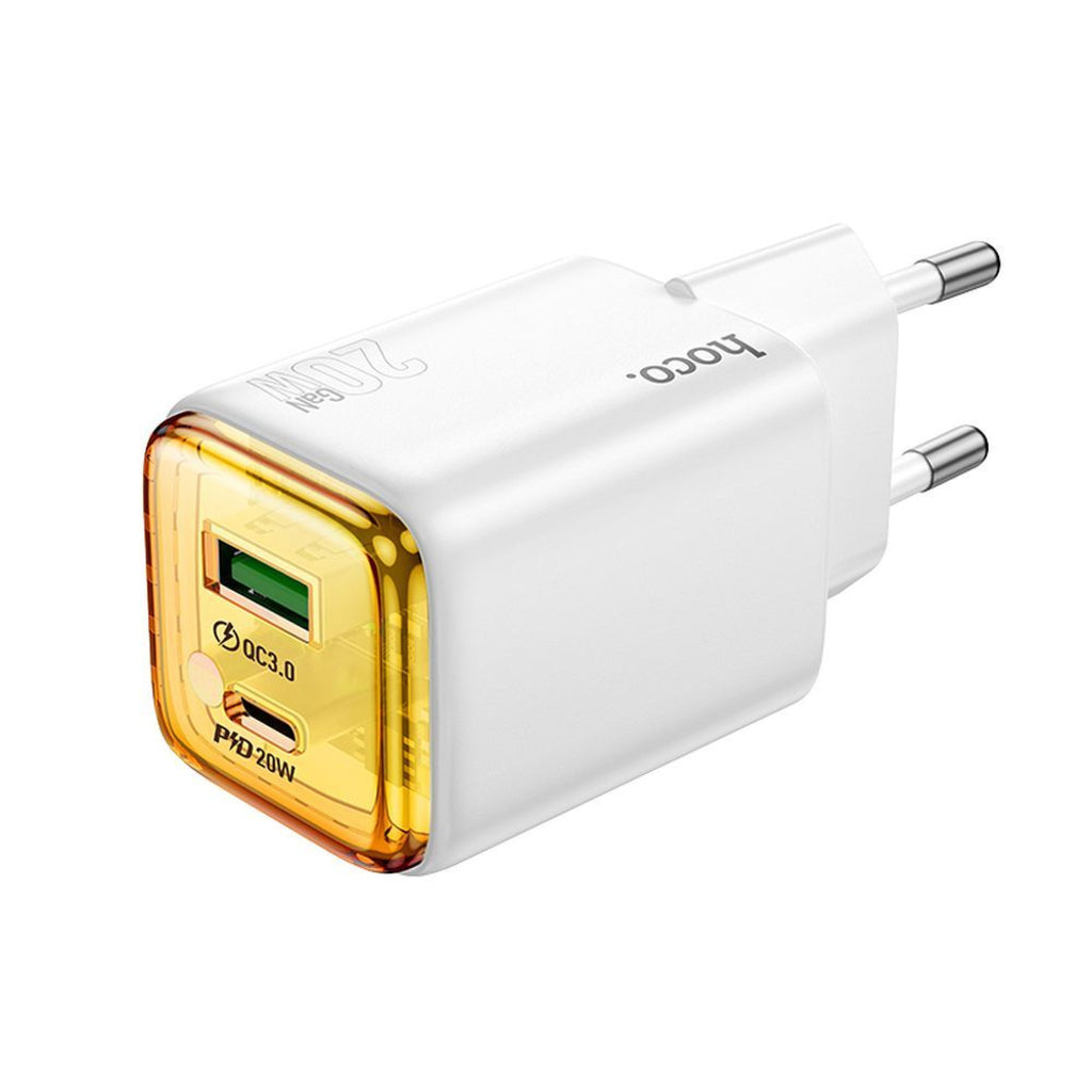 Caricabatterie Rete HOCO N52, 20W, 3A, 1 x USB-A - 1 x USB-C, Bianco