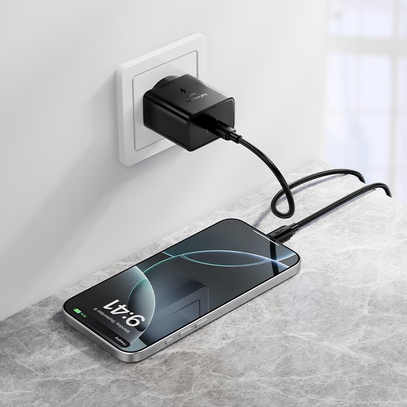 Caricatore da rete HOCO N77, 45W, 3A, 1 x USB-C, Nero
