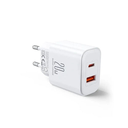 Caricabatterie Rete Joyroom JR-TCF05, 20W, 3A, 1 x USB-A - 1 x USB-C, Bianco