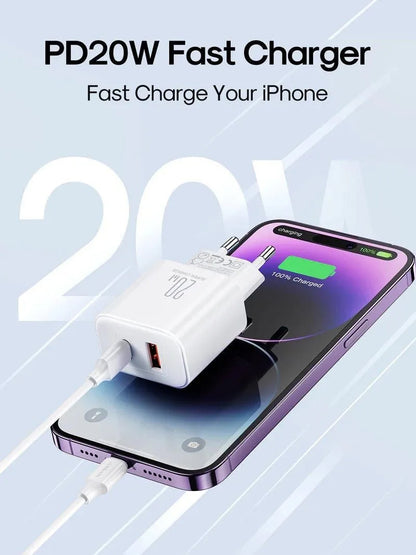 Caricabatterie Rete Joyroom JR-TCF05, 20W, 3A, 1 x USB-A - 1 x USB-C, Bianco