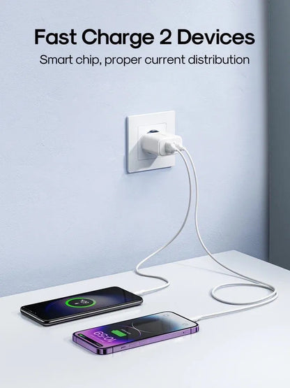 Caricabatterie Rete Joyroom JR-TCF05, 20W, 3A, 1 x USB-A - 1 x USB-C, Bianco