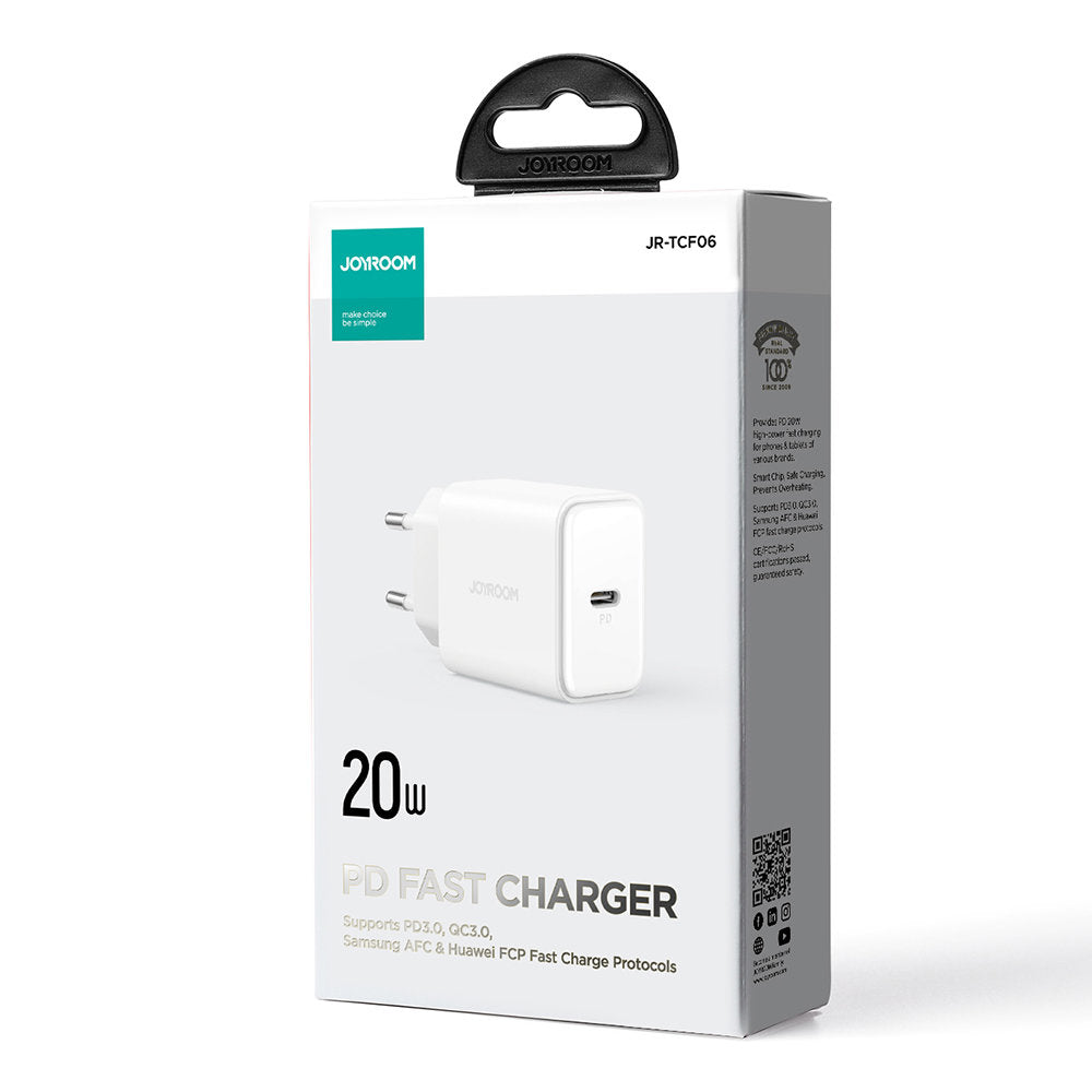 Joyroom JR-TCF06 Caricabatterie di rete JR-TCF06, 20W, 3A, 1 x USB-C, Bianco 