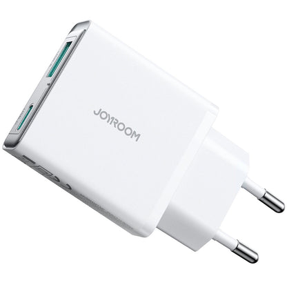 Caricabatterie di rete Joyroom JR-TCF14, 20W, 3A, 1 x USB-A - 1 x USB-C, bianco 