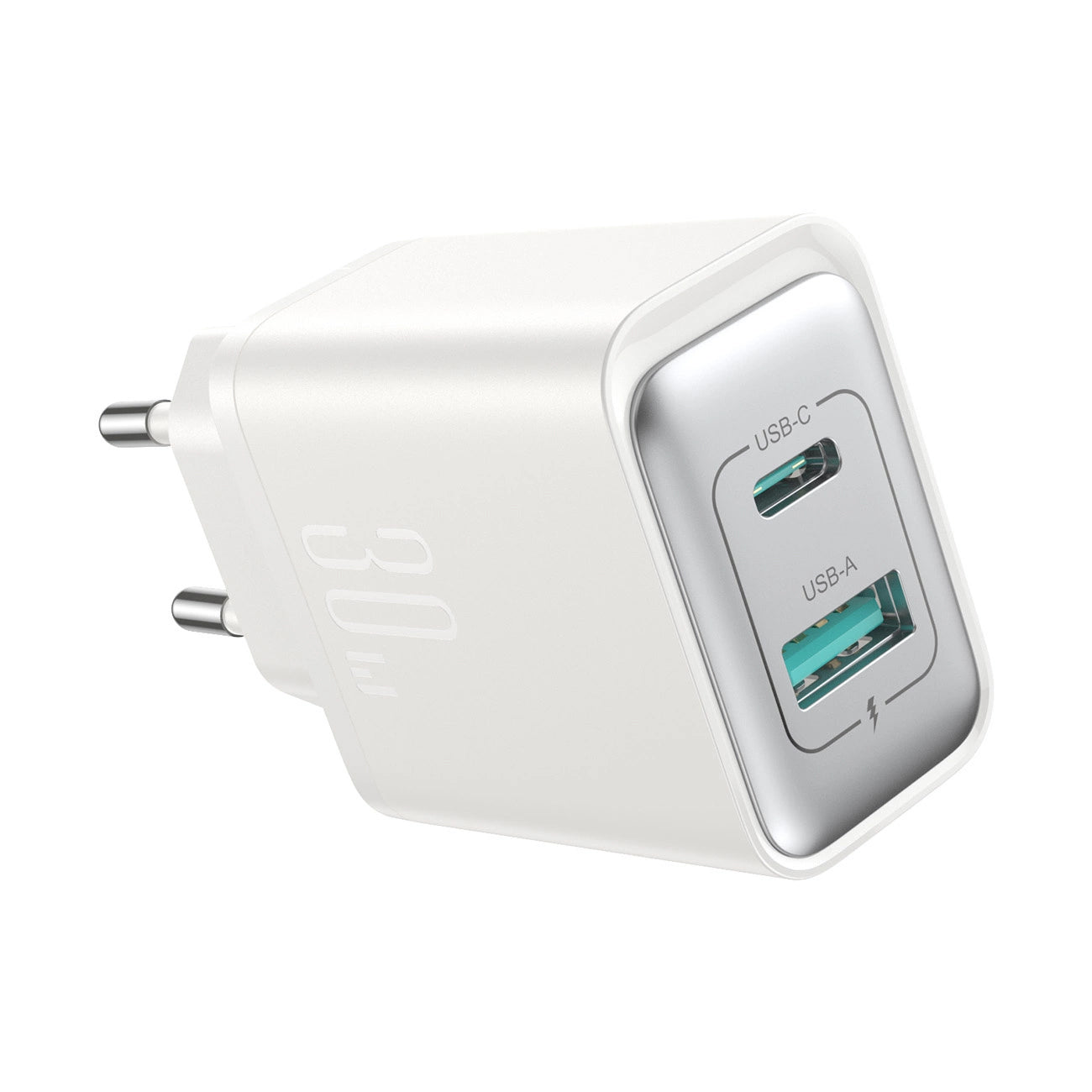 Caricabatterie Rete Joyroom JR-TCF15, 30W, 5A, 1 x USB-A - 1 x USB-C, Bianco
