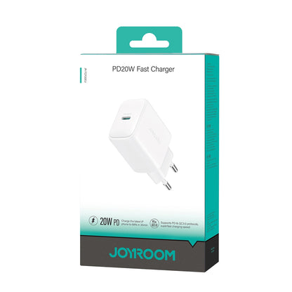 Caricabatterie Rete Joyroom JR-TCF20, 20W, 3A, 1 x USB-C, Bianco