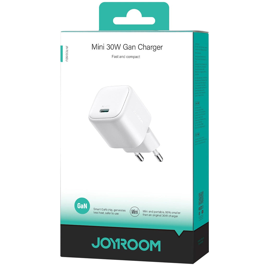 Caricabatterie Rete Joyroom JR-TCG15 Mini, 30W, 3A, 1 x USB-C, Bianco