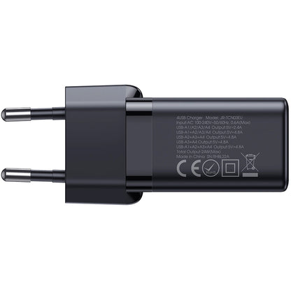 Caricatore di rete Joyroom JR-TCN03, 24W, 2,4A, 4 x USB-A, nero 