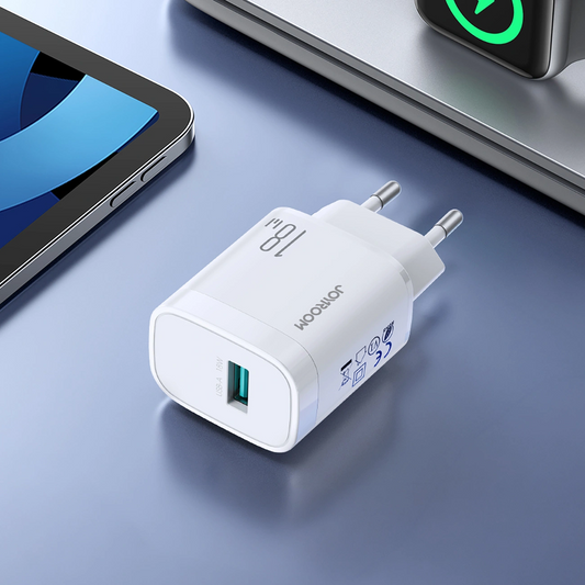Caricatore da rete Joyroom JR-TF4, 18W, 3A, 1 x USB-A, Bianco