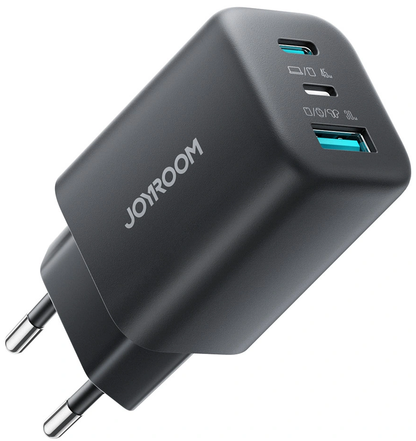 Caricatore da rete Joyroom JR-TO1, 45W, 3A, 1 x Lightning - 1 x USB-A - 1 x USB-C, Nero