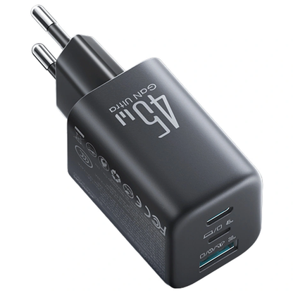 Caricatore da rete Joyroom JR-TO1, 45W, 3A, 1 x Lightning - 1 x USB-A - 1 x USB-C, Nero