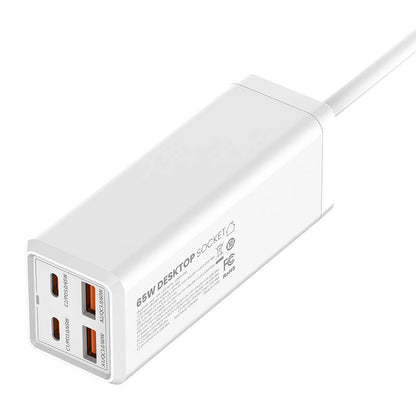 Caricabatterie di rete Ldnio SC1418, 2500W, 5A, 1 presa - 2 x USB-A - 2 x USB-C, bianco