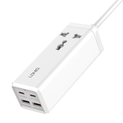 Caricabatterie di rete Ldnio SC1418, 2500W, 5A, 1 presa - 2 x USB-A - 2 x USB-C, bianco