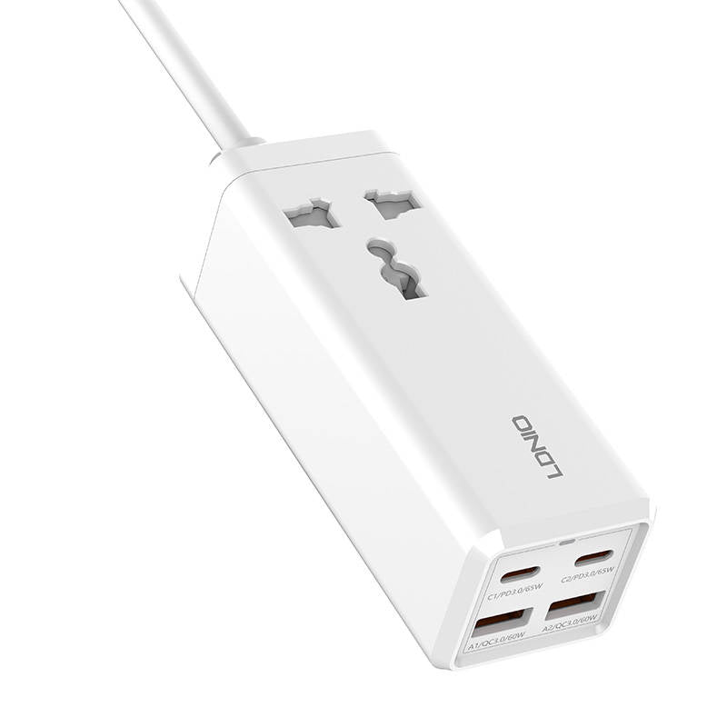 Caricabatterie di rete Ldnio SC1418, 2500W, 5A, 1 presa - 2 x USB-A - 2 x USB-C, bianco