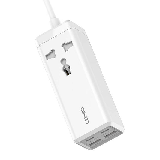 Caricabatterie di rete Ldnio SC1418, 2500W, 5A, 1 presa - 2 x USB-A - 2 x USB-C, bianco