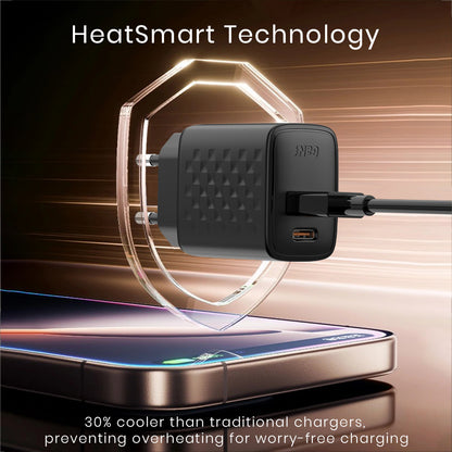 Caricabatterie Rete Lito LC15, 20W, 3A, 1 x USB-A - 1 x USB-C, Nero