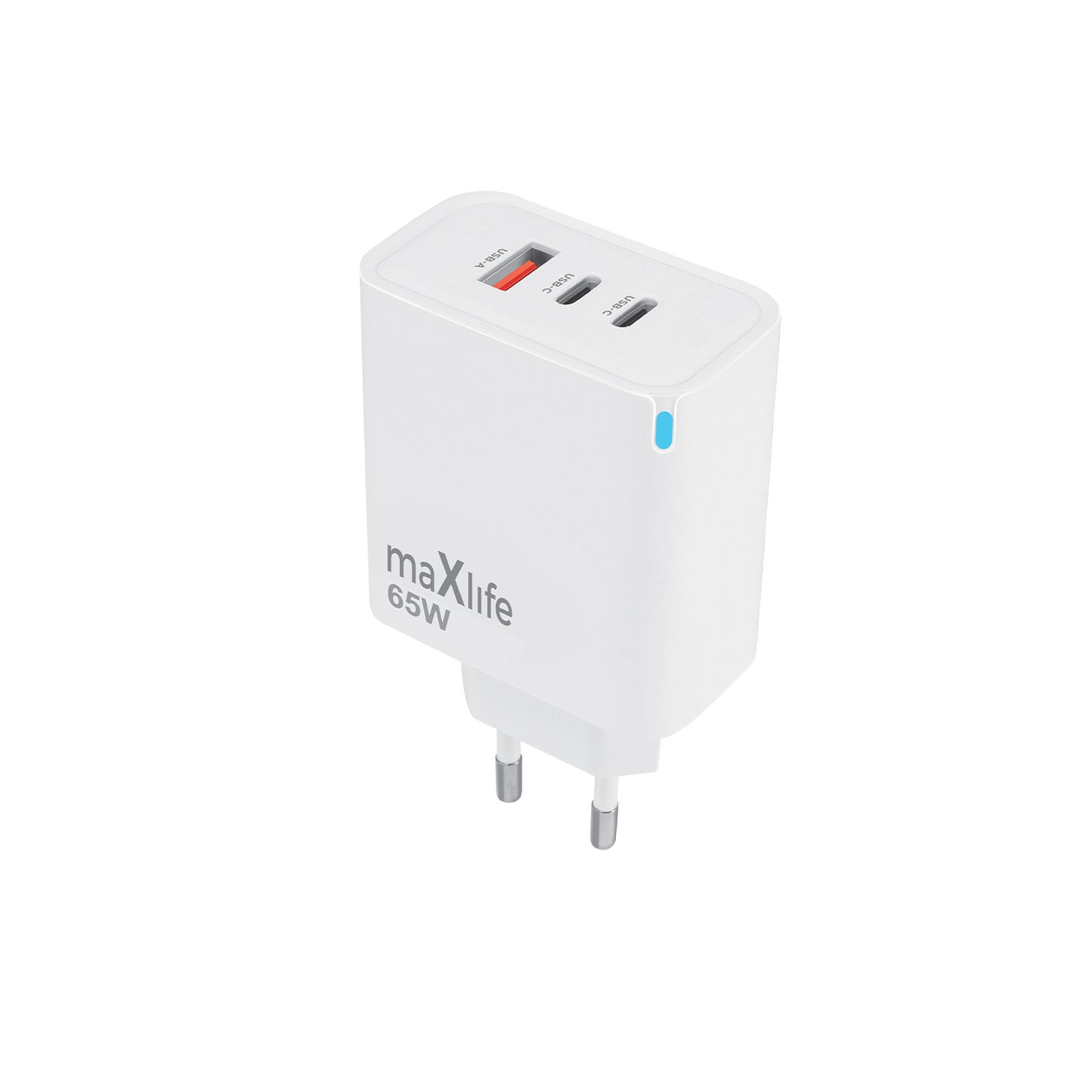 Caricabatterie Retea MaXlife MXTC-09-65ACC, 65W, 3.25A, 1 x USB-A - 2 x USB-C, Bianco