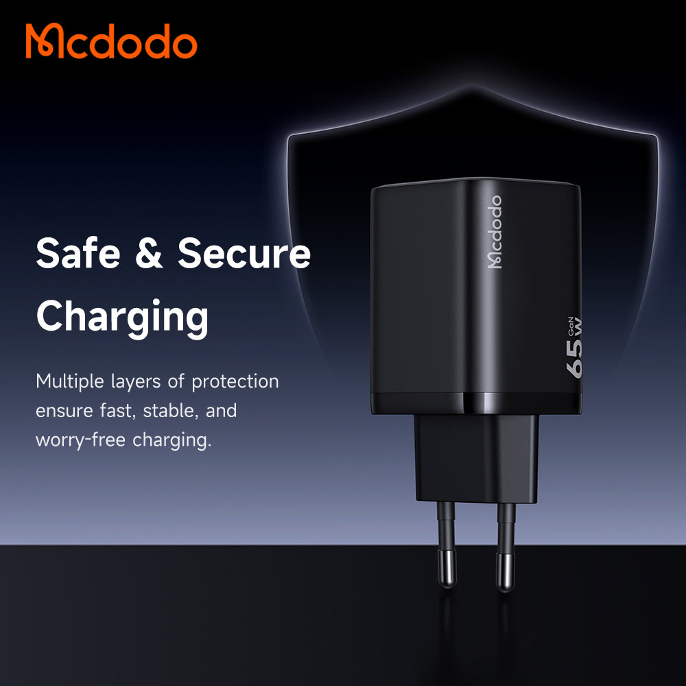 Caricatore da rete McDodo CH-0850 Ultimate Mini, 65W, 3,25A, 1 x USB-C, Nero