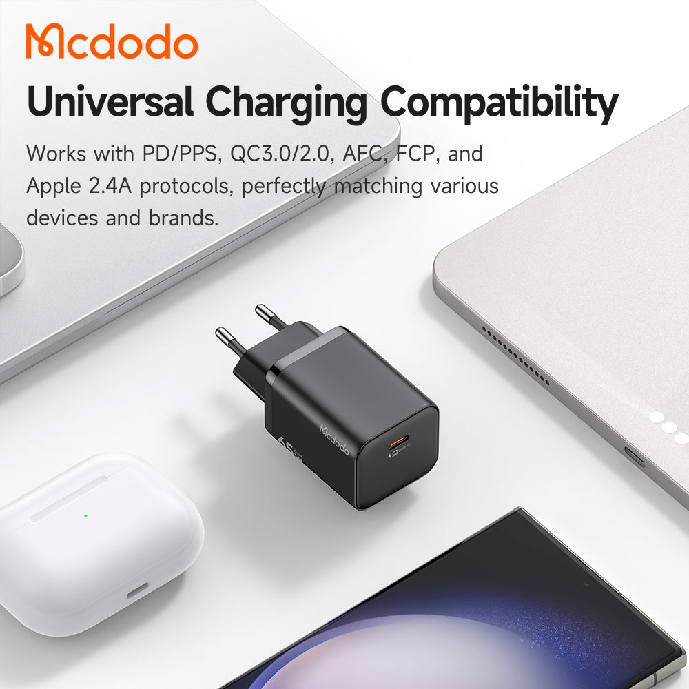 Caricatore da rete McDodo CH-0850 Ultimate Mini, 65W, 3,25A, 1 x USB-C, Nero
