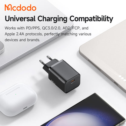 Caricatore da rete McDodo CH-0850 Ultimate Mini, 65W, 3,25A, 1 x USB-C, Nero