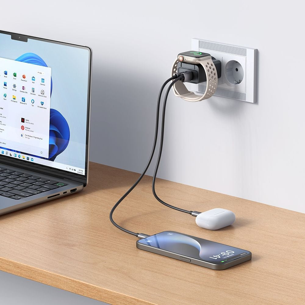 Caricabatterie Rete McDodo CH-3700 Companion, 30W, 3A, 1 x USB-A - 1 x USB-C, Nero