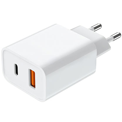 Caricabatterie di rete Prestico F11, 20W, 3A, 1 x USB-A - 1 x USB-C, Bianco 