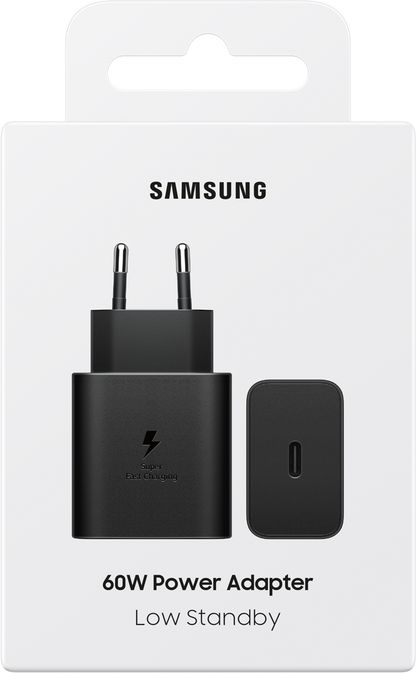 Caricabatterie Rete Samsung, 60W, 3A, 1 x USB-C, Nero EP-T6010NBEGWW