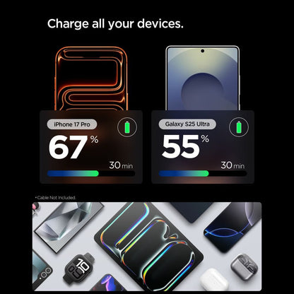Caricatore da rete Spigen EE301EU Essential, 30W, 3A, 1 x USB-C, Grigio Titanio ACH10448