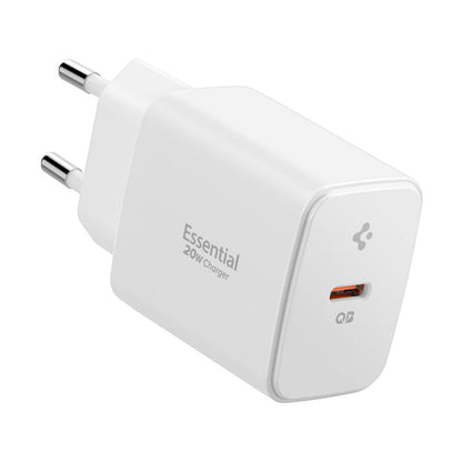Caricabatterie Rete Spigen Essential, 20W, 3A, 1 x USB-C, Bianco