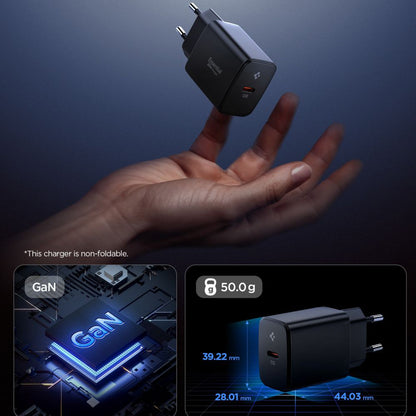 Caricabatterie Retea Spigen Essential, 20W, 3A, 1 x USB-C, Nero