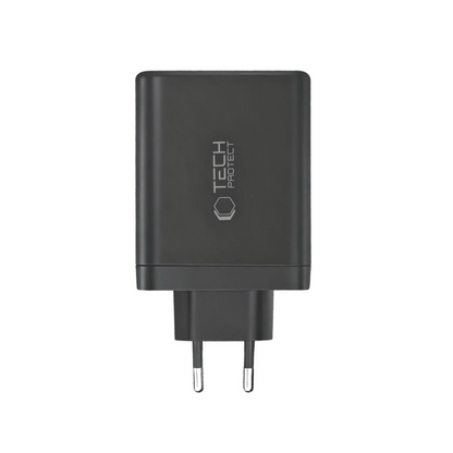 Caricabatterie Retea Tech-Protect NC140W-GAN, 140W, 5A, 1 x USB-A - 3 x USB-C, Nero