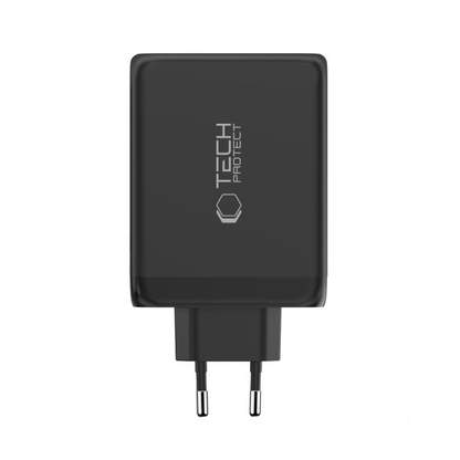 Caricabatterie Retea Tech-Protect NC200W-GAN, 200W, 5A, 1 x USB-A - 3 x USB-C, Nero