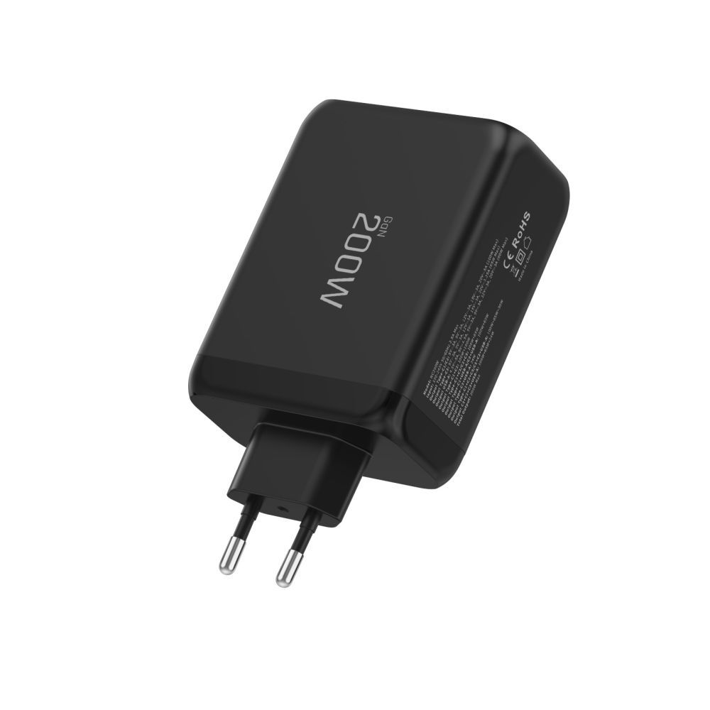 Caricabatterie Retea Tech-Protect NC200W-GAN, 200W, 5A, 1 x USB-A - 3 x USB-C, Nero