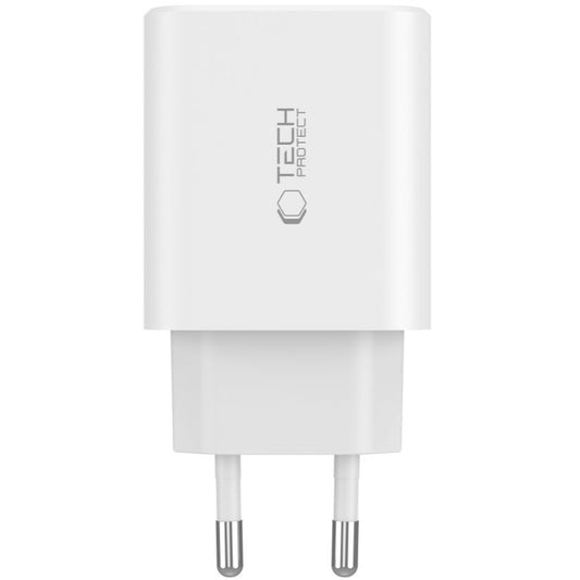 Caricabatterie di rete Tech-Protect NC30W, 30W, 3A, 1 x USB-A - 2 x USB-C, Bianco 