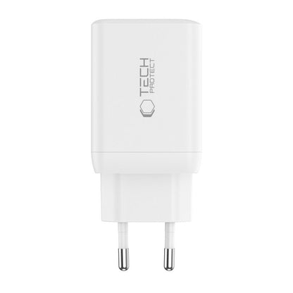 Caricabatterie di rete Tech-Protect NC45W, 45W, 3A, 2 x USB-C, bianco 