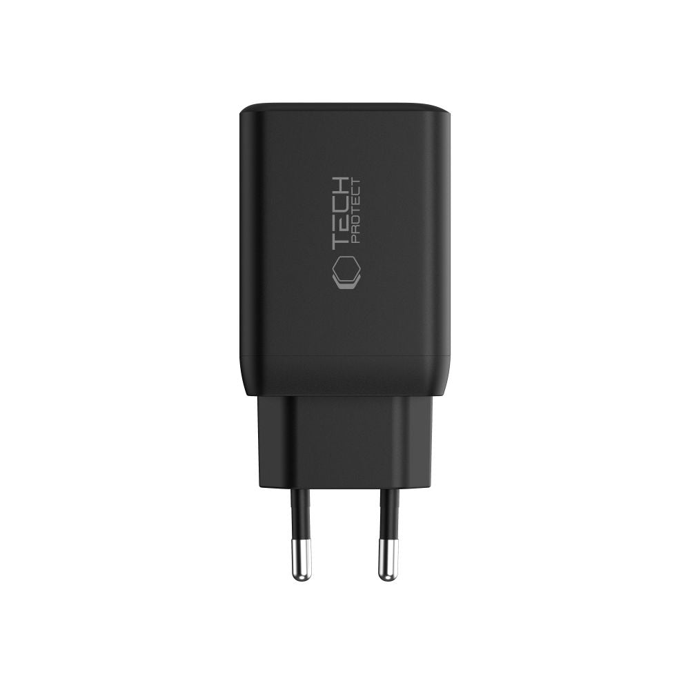 Caricabatterie di rete Tech-Protect NC45W, 45W, 3A, 2 x USB-C, nero 