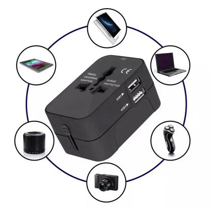 Caricabatterie da Rete Techsuit HHT202 Travel, 10W, 2A, 2 x USB-A, Nero