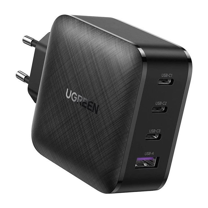 Caricabatterie di rete UGREEN CD104, 65W, 3A, 1 x USB-A - 3 x USB-C, nero