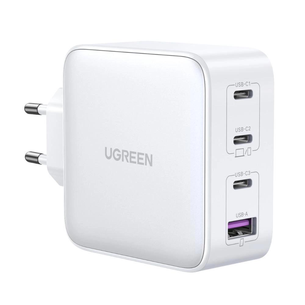 Caricabatterie Rete UGREEN CD226, 100W, 5A, 1 x USB-A - 3 x USB-C, Bianco