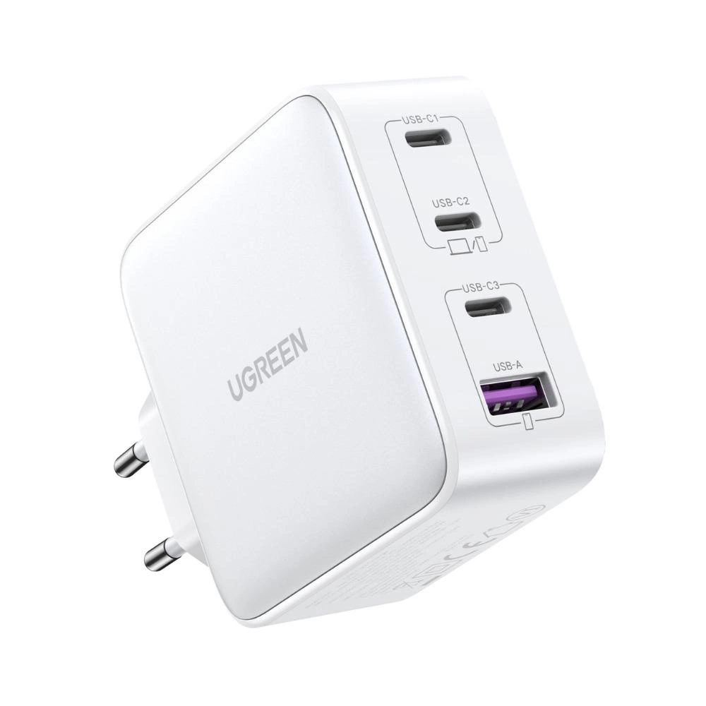 Caricabatterie Rete UGREEN CD226, 100W, 5A, 1 x USB-A - 3 x USB-C, Bianco