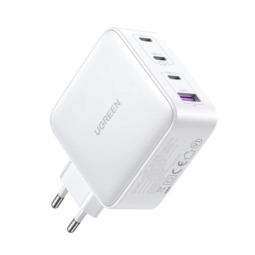 Caricabatterie Rete UGREEN CD226, 100W, 5A, 1 x USB-A - 3 x USB-C, Bianco