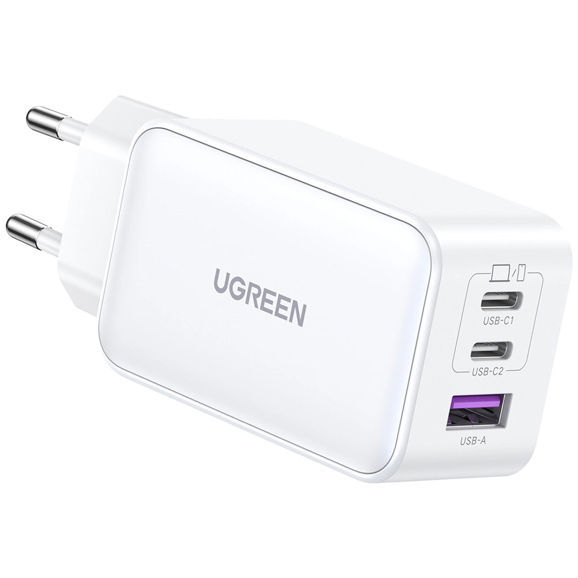 Caricabatterie di rete UGREEN CD244, 65W, 3A, 1 x USB-A - 2 x USB-C, grigio 