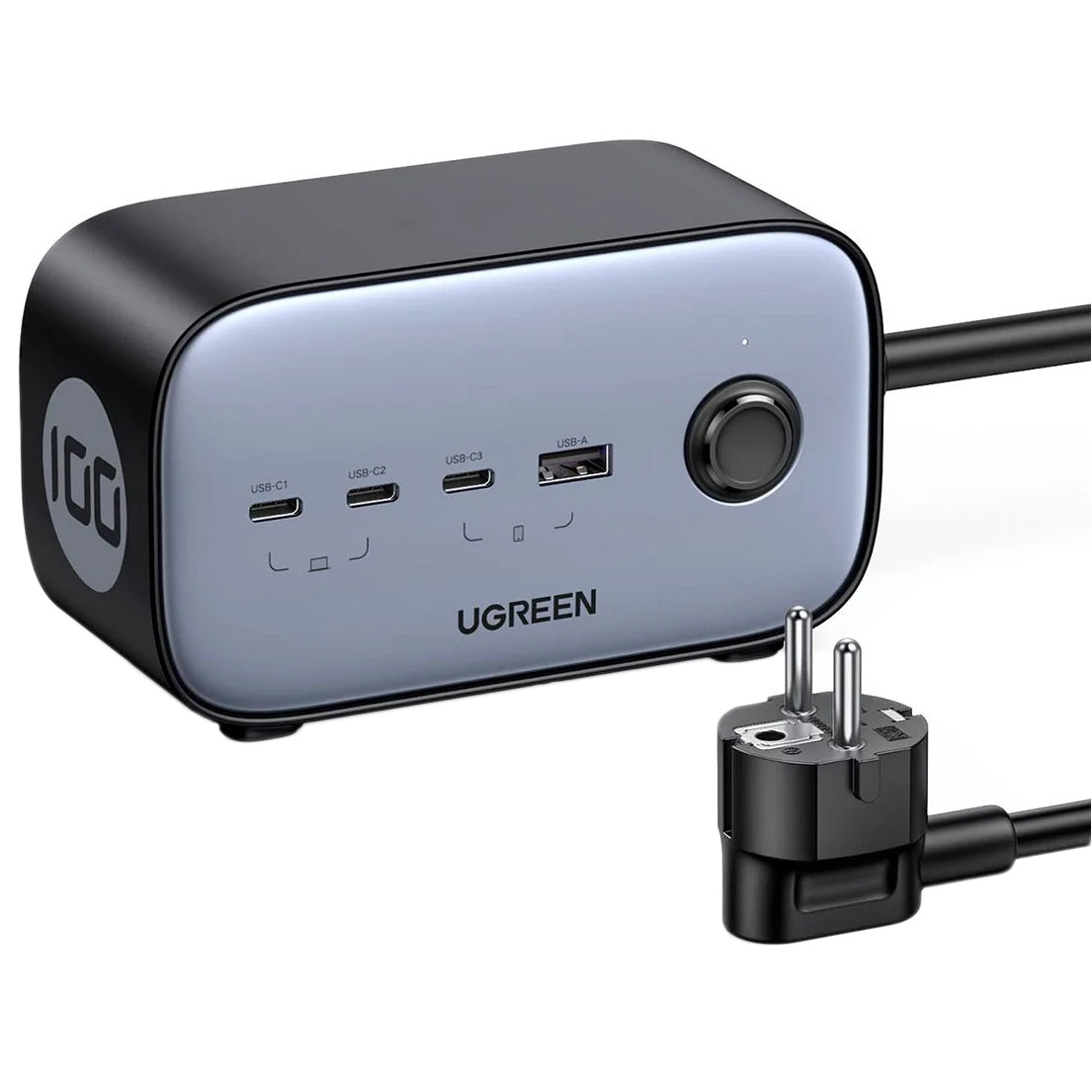 Prolunga UGREEN CD270, 2 x Schuko, Grigio