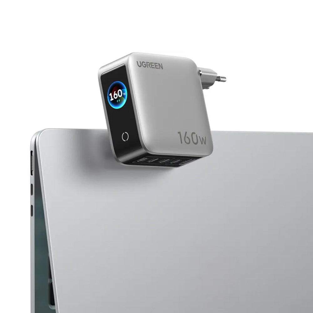Caricatore da rete UGREEN Nexode Pro X774 (65637B) con display, 160 W, 5 A, 1 x USB-A - 4 x USB-C, grigio