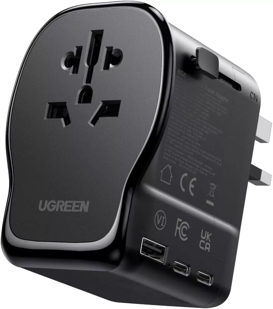 Caricatore da rete UGREEN Travel S550 (55001), 65W, 3,25A, 1 x USB-A - 2 x USB-C, Nero