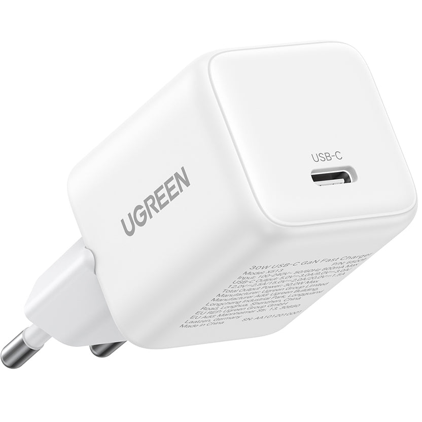 Caricabatterie Rete UGREEN X513, 30W, 3A, 1 x USB-C, Bianco